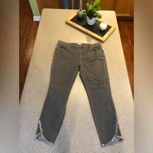LOFT Gray Ankle Cropped Jeans